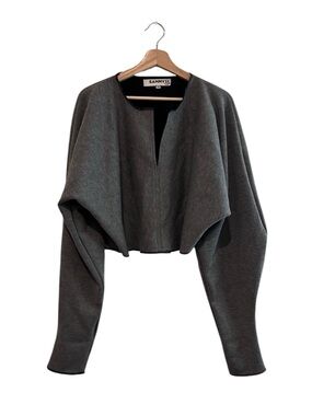 Sammy B Cropped Long Sleeve Gray Blouse Size Medium